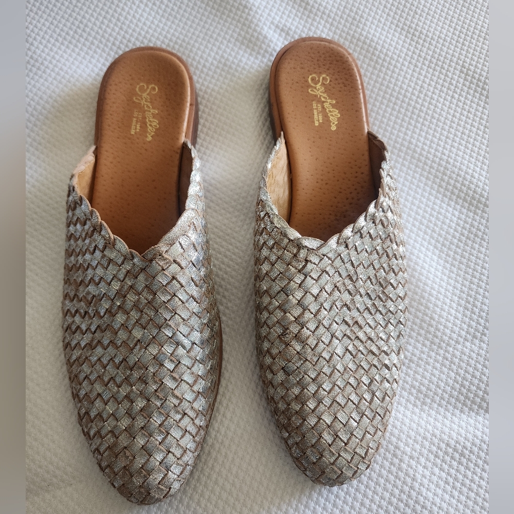 Seychelles Places To Go Free People Woven Golden Tan  Mules - Picture 2 of 12